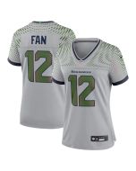 Women's Seattle Seahawks #12 Fan Gray Rivalries Collection Game Jersey (Gray)