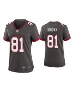 Women's Tampa Bay Buccaneers #81 Antonio Brown Grey 2021 Limited Stitched Jersey(Run Small)