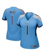 Women's Tennessee Titans #1 Cameron Ward Light Blue 2025 NFL Draft First Round Pick Game Jersey (Blue)