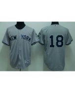Yankees #18 Johnny Damon Stitched Grey MLB Jersey