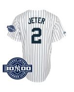 Yankees #2 Derek Jeter White With W/3000 Hits Patch(Have Name On Back) Stitched MLB Jersey