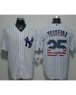 Yankees #25 Mark Teixeira White Strip USA Flag Fashion Stitched MLB Jersey