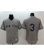 Yankees #3 Babe Ruth Grey Flexbase Authentic Collection Stitched MLB Jersey