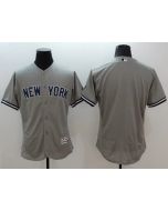 Yankees Blank Grey Flexbase Authentic Collection Stitched MLB Jersey