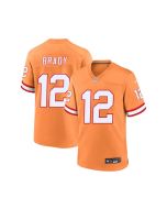 Youth '76 Tampa Bay Buccaneers #12 Tom Brady Orange Player Game Jersey (Orange)