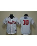 Youth Atlanta Braves #10 Chipper Jones White Cool Base Stitched MLB Jersey