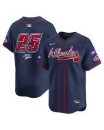 Youth Atlanta Braves #25 Navy 2025 MLB Speedway Classic Alternate Limited Jersey