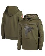 Youth Atlanta Falcons Olive Salute to Service Pullover Performance NFL Hoodie
