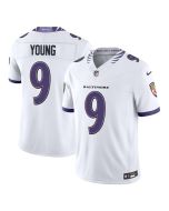 Youth Baltimore Ravens #9 Zion Young White 2026 NFL Draft Vapor F.U.S.E. Limited Jersey