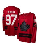 Youth Canada Hockey #97 Connor McDavid Red 2026 Away Replica Jersey (Red)