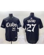 Youth Chicago Cubs #27 Seiya Suzuki Black "Gothic North Side Edition" Vapor Premier Limited Stitched Baseball Jersey