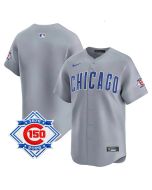 Youth Chicago Cubs Grey Road Vapor Limited 150th Anniversary Patch Jersey (Grey)