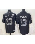Youth Dallas Cowboys #13 Caleb Downs Black NFL Draft With Patch 2026 Salute to Service Vapor F.U.S.E. Limited Jersey (2026)