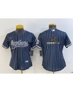 Youth Dallas Cowboys Navy Team Big Logo With Patch Cool Base Stitched Baseball Jersey
