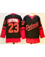 Youth Detroit Red Wings #23 Lucas Raymond Black 2024-25 Stitched Jersey