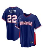 Youth Dominican Republic Baseball #22 Juan Soto Royal 2026 World Baseball Classic Road Stadium Jersey (Royal)