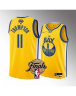 Youth Golden State Warriors #11 Klay Thompson 2022 Yellow NBA Finals Stitched Jersey
