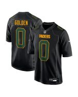 Youth Green Bay Packers #0 Matthew Golden Carbon Black Fashion Game Jersey