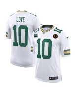 Youth Green Bay Packers #10 Jordan Love White 2025 With John Madden Patch New Vapor Untouchable Limited Jersey (Green White)