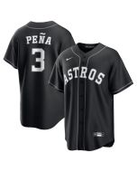 Youth Houston Astros #3 Jeremy Pena Black Lights Out Replica Player Jersey
