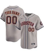 Youth Houston Astros Gray Road Limited Custom Jersey