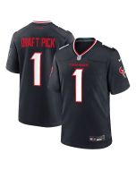 Youth Houston Texans #1 Navy 2025 NFL Draft First Round Pick No. 25 Game Jersey (Navy)
