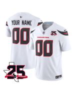 Youth Houston Texans White 2026 25th Anniversary Patch Vapor F.U.S.E. Limited Custom Jersey (2026)