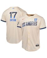 Youth Los Angeles Dodgers #17 Shohei Ohtani Cream 2024 City Connect Limited Player Jersey