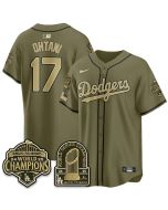 Youth Los Angeles Dodgers #17 Shohei Ohtani Olive New Era 2026 Armed Forces Day Jersey (Style 4)