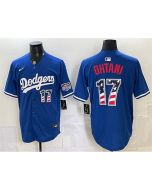 Youth Los Angeles Dodgers #17 Shohei Ohtani Royal 250 Fourth of July Stitched Baseball Jersey (Royal)
