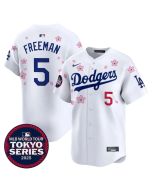 Youth Los Angeles Dodgers #5 Freddie Freeman White Tokyo 2025 Cool Base Stitched Baseball Jersey
