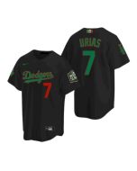 Youth Los Angeles Dodgers #7 Julio Urias Black Green World Series Cool Base Stitched Baseball Jersey