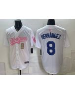Youth Los Angeles Dodgers #8 Enrique Hernandez White Cool Base Stitched Baseball Jersey (Style 2)