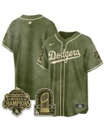 Youth Los Angeles Dodgers Olive New Era 2026 Armed Forces Day Jersey (Style 2)