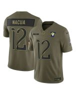 Youth Los Angeles Rams #12 Puka Nacua Olive 2025 Salute to Service Limited Jersey (Olive)