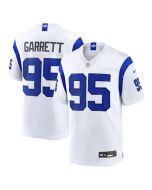Youth Los Angeles Rams #95 Myles Garrett Fearsome White Game Jersey
