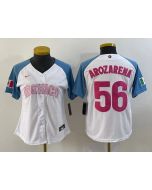 Youth Mexico Baseball #56 Randy Arozarena 2023 White Blue World Baseball Classic With Patch Stitched Jersey