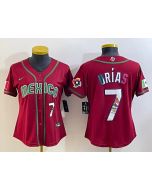 Youth Mexico Baseball #7 Julio Urias 2023 Red World Baseball Classic Stitched Jersey