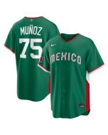 Youth Mexico Baseball #75 Andres Munoz Green 2026 World Baseball Classic Road Stadium Jersey