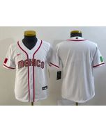 Youth Mexico Baseball Blank 2023 White World Baseball Classic Stitched Jersey