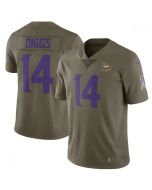 Youth Minnesota Vikings #14 Stefon Diggs Olive Salute To Service Limited Stitched NFL Jersey