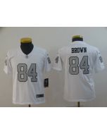 Youth Oakland Raiders #84 Antonio Brown White Limited Rush Stitched NFL Jersey