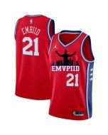 Youth Philadelphia 76ers #21 Joel Embiid Red Stitched Jersey