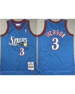 Youth Philadelphia 76ers #3 Allen Iverson Blue Stitched Jersey