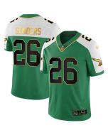 Youth Philadelphia Eagles #26 Miles Sanders Kelly Green Alternate Gold Vapor Limited Jersey (Green Gold)