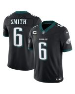Youth Philadelphia Eagles #6 DeVonta Smith Black 2026 2-Star C Patch Vapor F.U.S.E. Untouchable Limited Throwback Jersey