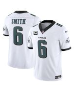 Youth Philadelphia Eagles #6 DeVonta Smith White 2026 2-Star C Patch Vapor F.U.S.E. Untouchable Limited Jersey (White)