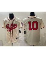 Youth Philadelphia Phillies #10 J.T. Realmuto Cream 2026 Field of Dreams Stadium Stitched Baseball Jersey