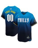 Youth Philadelphia Phillies Blue 2024 City Connect Limited Custom Jersey (Blue)