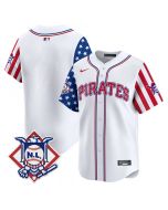 Youth Pittsburgh Pirates White 2024 Fourth of July Vapor Limited Jersey